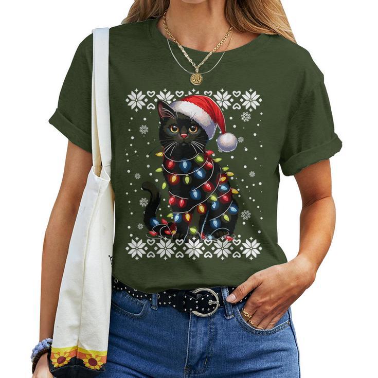 Cat Kitten Christmas Outfit Cats Mum Dad Christmas T-shirt Frauen