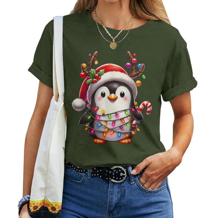 Christmas Children Cute Penguin Xmas T-shirt Frauen