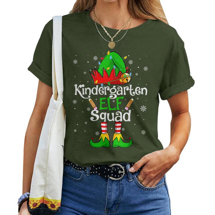 Christmas Kindergarten Elf Squad Teacher Student Women T-shirt