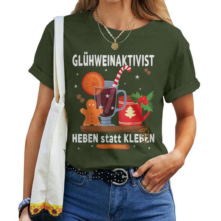 Glühweinaktivist Heben Statt Kleben Christmas Mulled Wine T-shirt Frauen