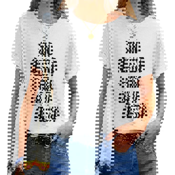 Alessia Maglia Con Testo Divertente Donna Ragazza Bambina Maglietta da donna