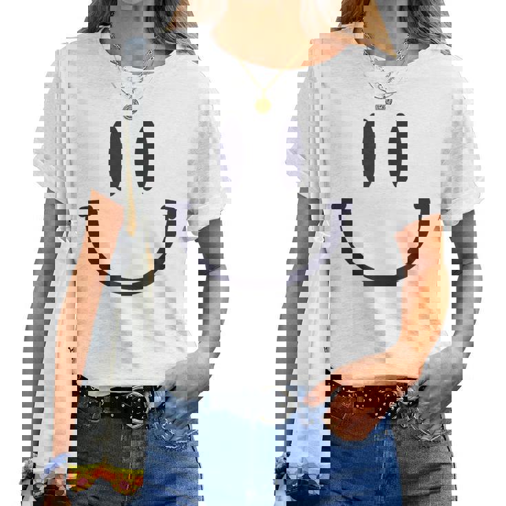 Cara Sonriente Emoticono Sonrisa Feliz Hombre Niños Camiseta de mujer