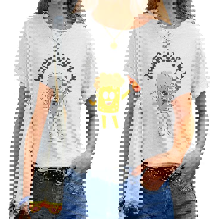 Cerveza Feliz Retro Divertido Dibujos Animados Cool Beer Beer Lovers Fun Camiseta de mujer