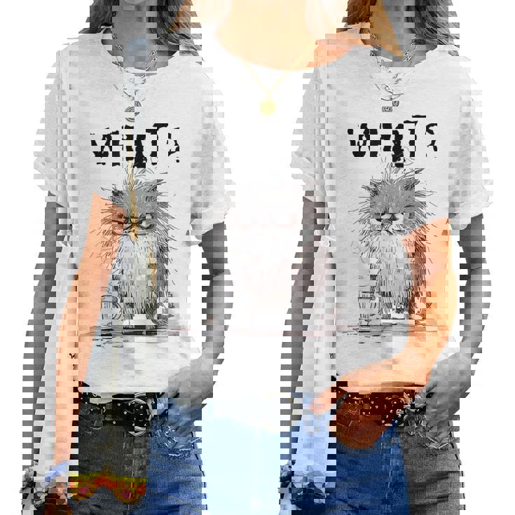 Chat Effiloché Café Mème Sarcastique Chat Drôle Homme T-shirt femme