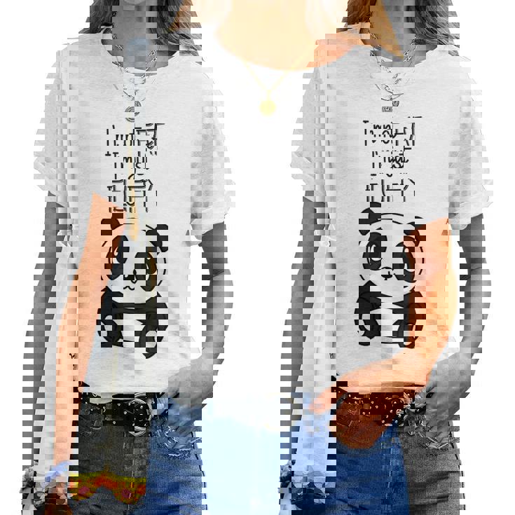 Con Texto En Inglés Im Not Fat Im Just Fluffy Panda Hombre Camiseta de mujer