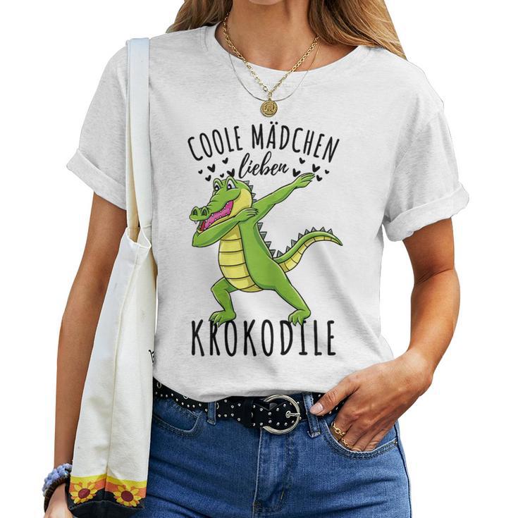 Coole Mädchen Lieben Krokodile T-shirt Frauen