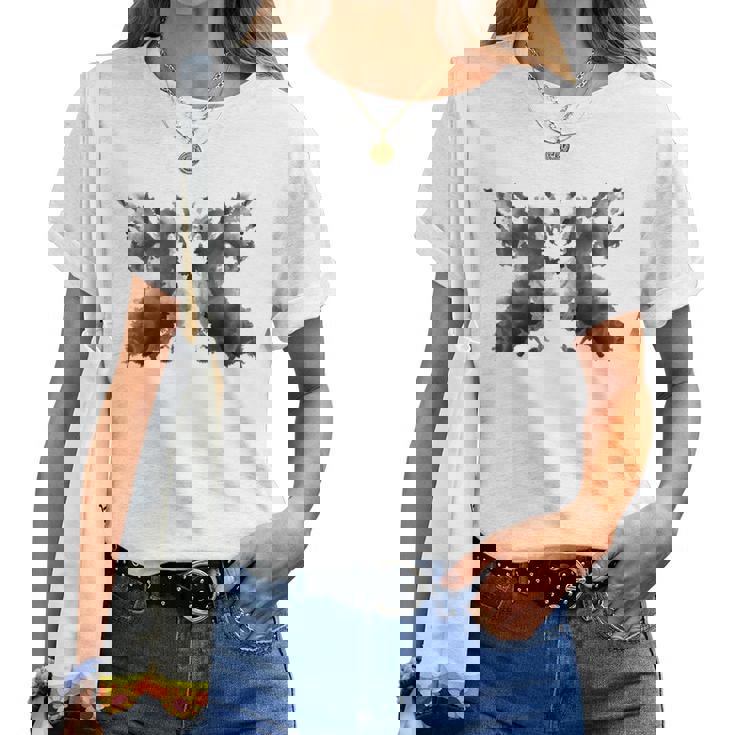 Fata Grunge Fairycore Estetica Farfalla Scuro Rorschach Maglietta da donna
