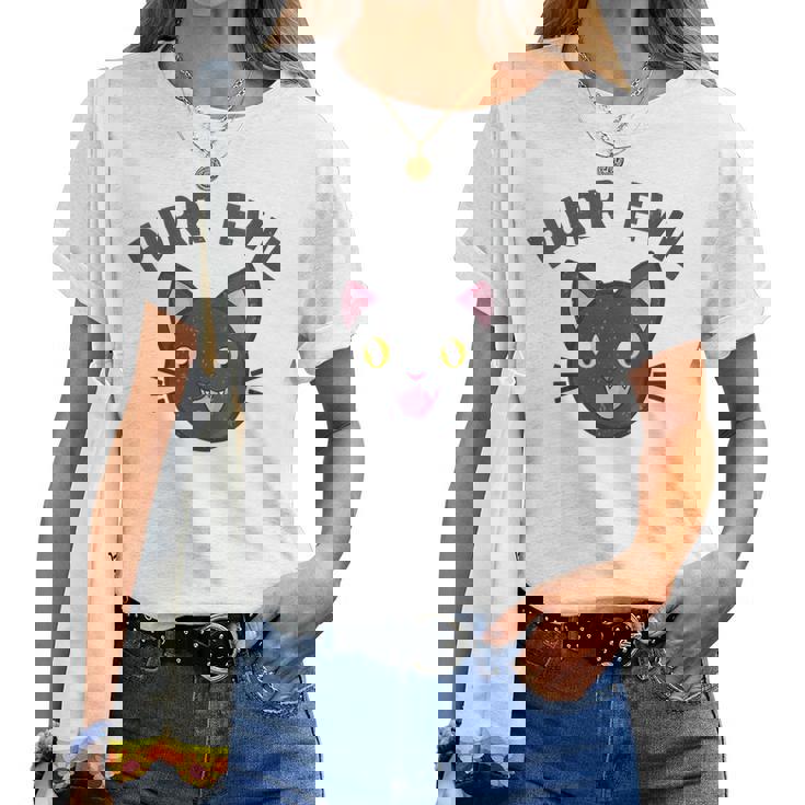 Motif Chat Amusant Purr Evil T-shirt femme Cadeauxyz - Main Image
