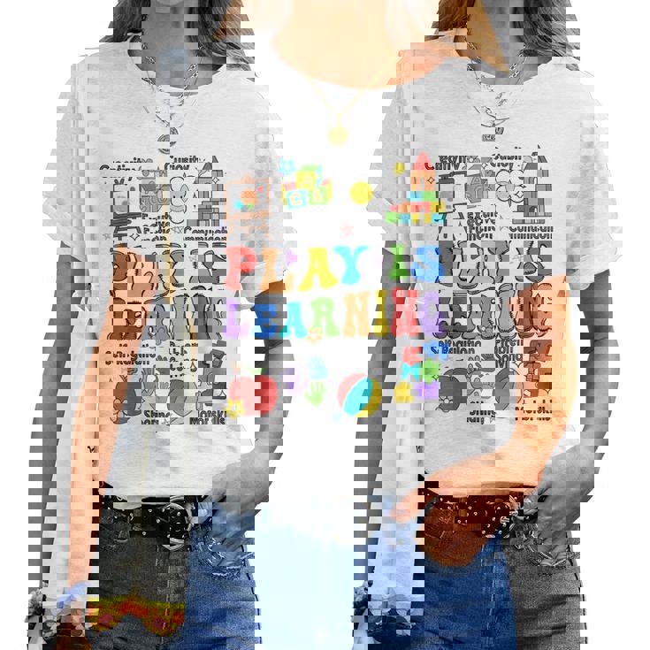 Play Is Learning Teacher Back To School First Day Of School Women T-shirt