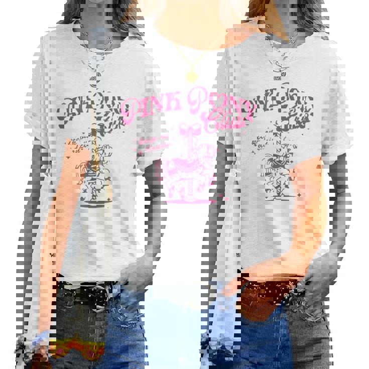 Pony And Heels Lover Pink Girls Clubs Disco Birthday Cowgirl Women T-shirt