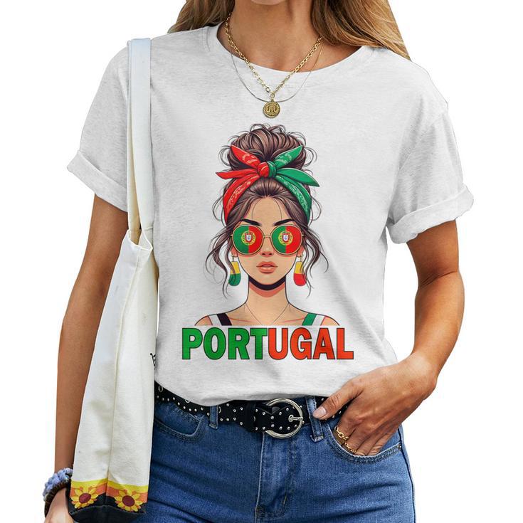 Portuguese Girl Woman Flag Portugal Girl Woman T-shirt Frauen