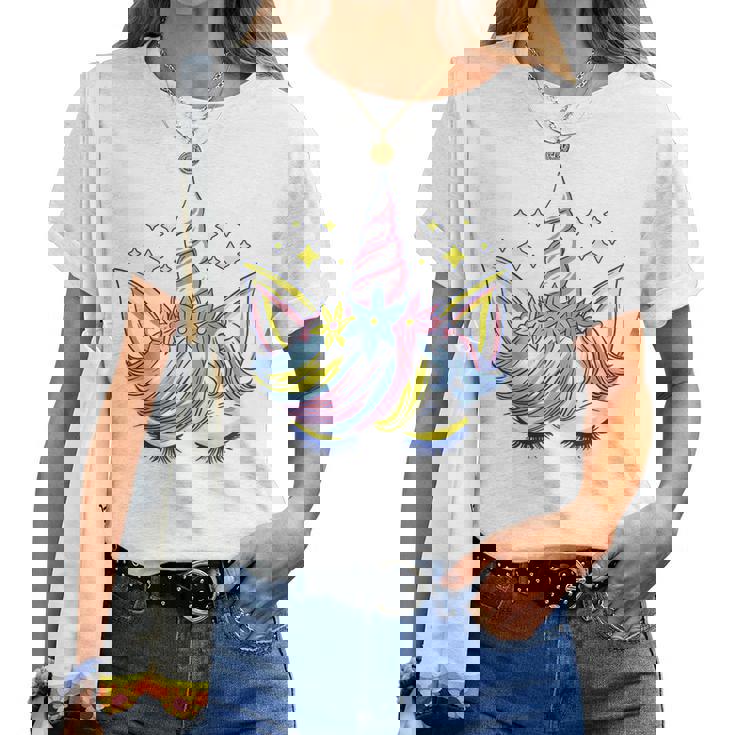 Ragazza Colorato Donna Arcobaleno Figlia Bambini Unic Maglietta da donna
