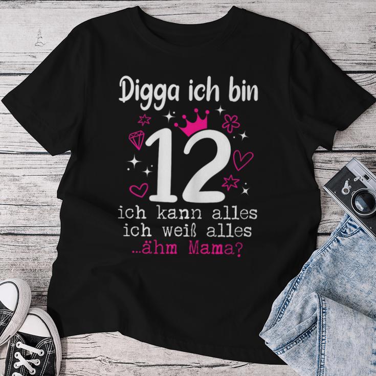 12 Birthday Girl Digga Ich Bin 12 Jahre Nager T-shirt Frauen Lustige Geschenke