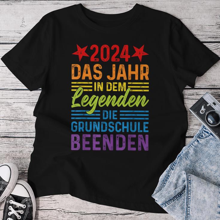 2024 Das Jahr In Dem Leggenden Die Grundschule Beenden T-shirt Frauen Lustige Geschenke