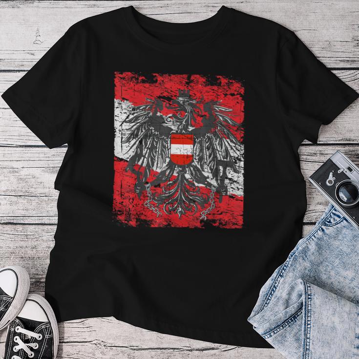 Austria Eagle Coat Of Arms Flag Austria & Women's T-shirt Frauen Lustige Geschenke