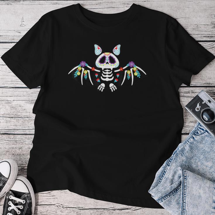 Bat Día De Los Muertos Mexican Holiday Bat Lover S T-shirt Frauen Lustige Geschenke