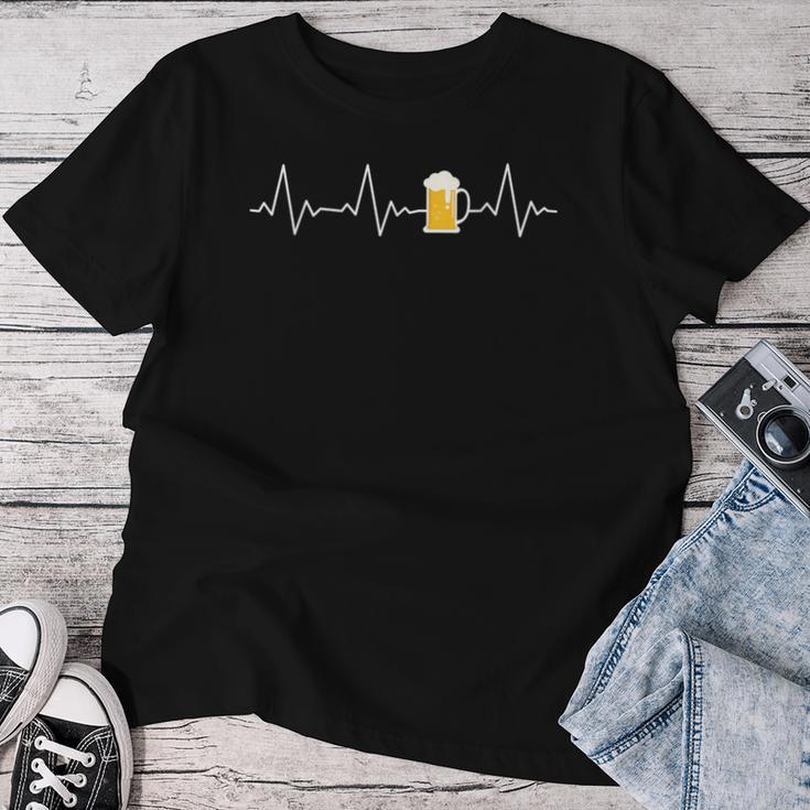 Beer Heartbeat Beer Pils Wheat Ecg Beer Drinker T-shirt Frauen Lustige Geschenke