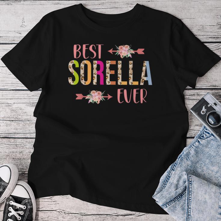 Best Sorella Ever Italian Sister Leopard Floral T-shirt Frauen Lustige Geschenke