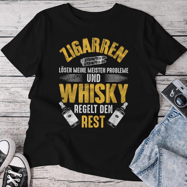 Cigar Whisky Whiskey Smoking Slogan T-shirt Frauen Lustige Geschenke