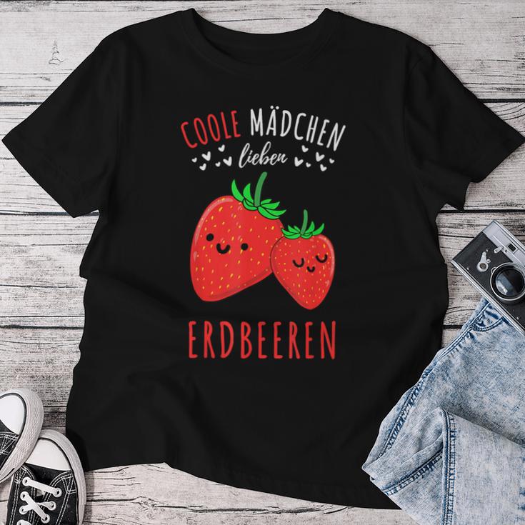 Coole Mädchen Lieben Erdbeeren T-shirt Frauen Lustige Geschenke