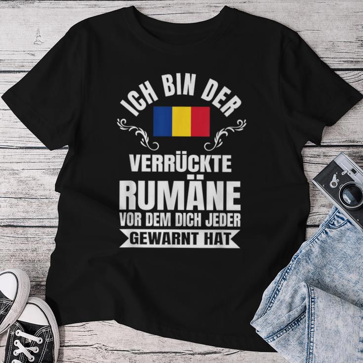 Crazy Romania Romanian Flag T-shirt Frauen Lustige Geschenke