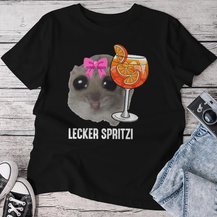 Delicious Spritzi X Sad Hamster Meme Girl Hallöchen Aperölchen T-shirt Frauen Lustige Geschenke