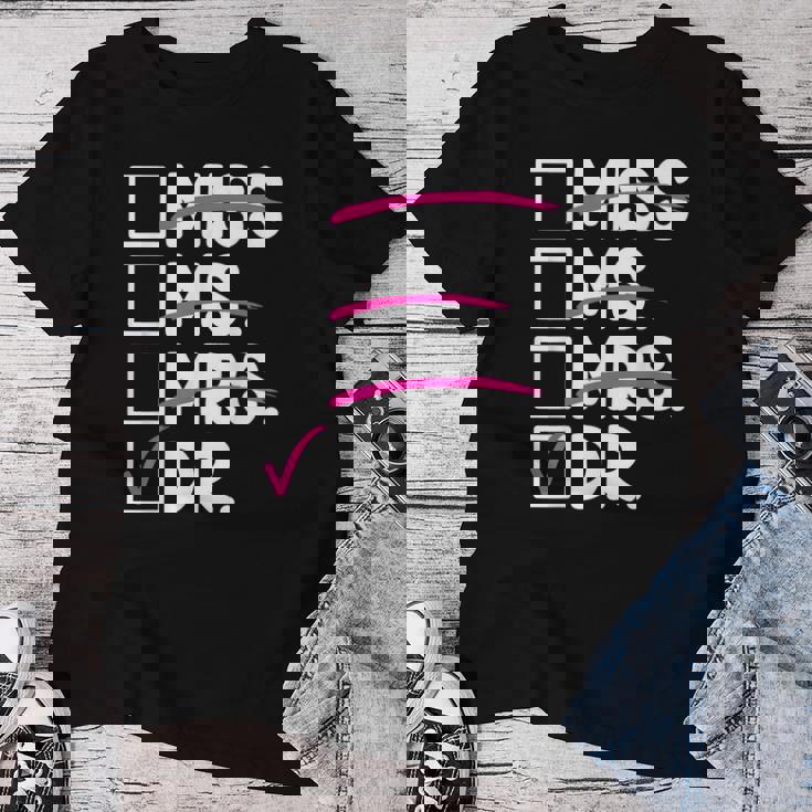 Doctoral Thesis Miss Ms Mrs Dr Doctorate Doctor Women T-shirt Unique Gifts