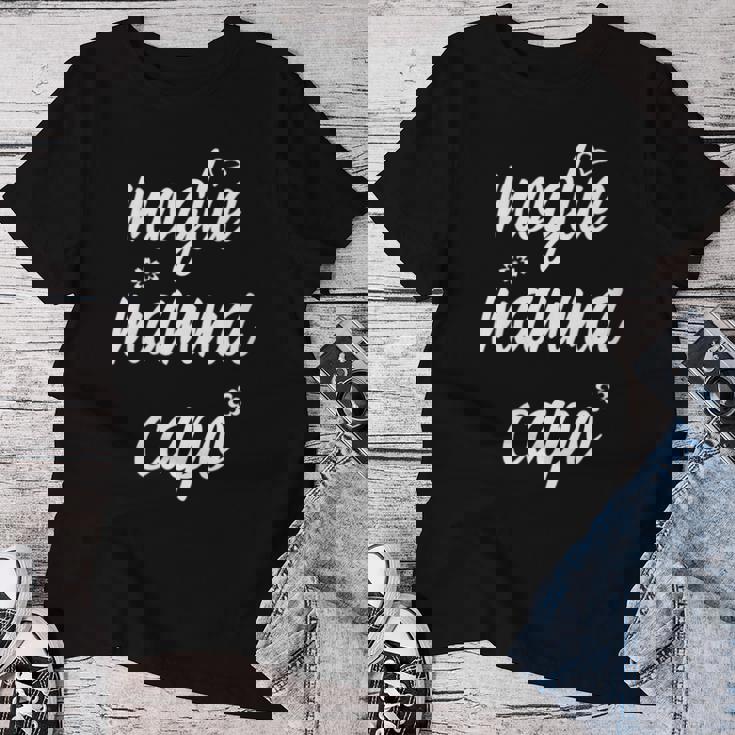 Donna Mamma Moglie Capo Boss Scritta Divertente Frase Spiritosa Con Collo A Maglietta da donna Regalos divertidos