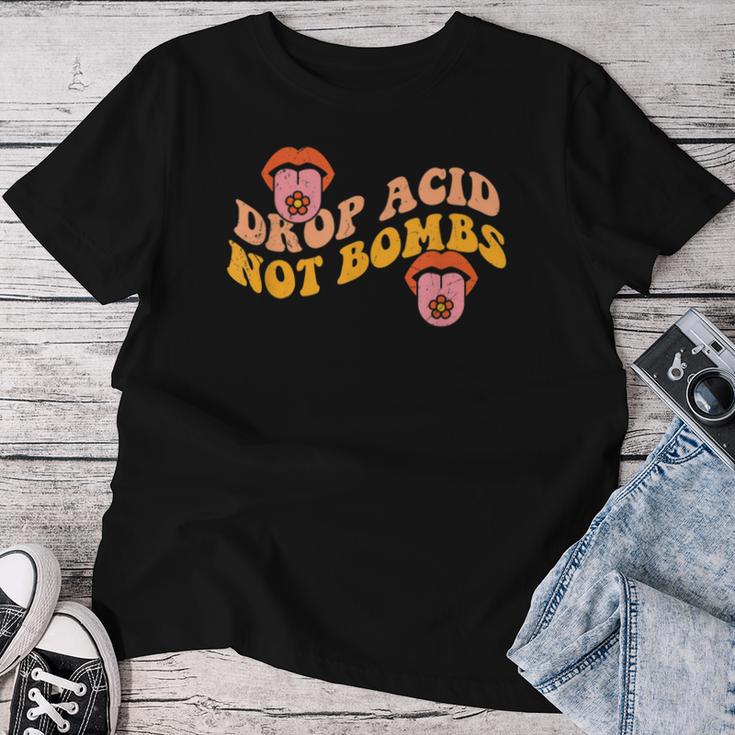 Drop Acid Not Bombs Hippie Groovy 70S Costume For Women T-shirt Frauen Lustige Geschenke