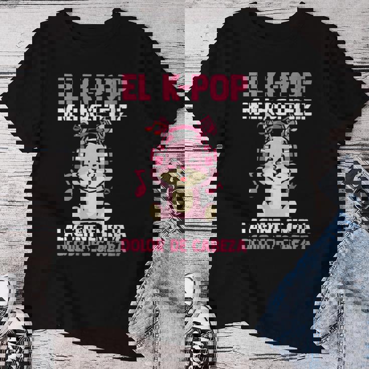 El K-Pop Me Hace Feliz Kpop Musik Cuello Camiseta de mujer Regalos divertidos