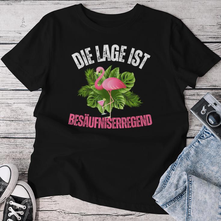 Flamingo Cocktail Wine Drink Die Lage Ist Besaffniserregen T-shirt Frauen Lustige Geschenke