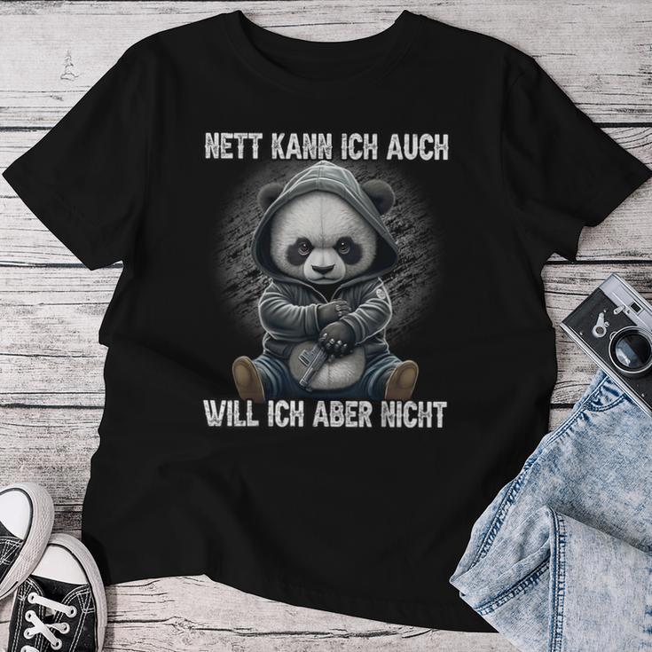 Panda Anime Nett Kann Ich Auch Will Ich Aber Nicht T-shirt Frauen Lustige Geschenke