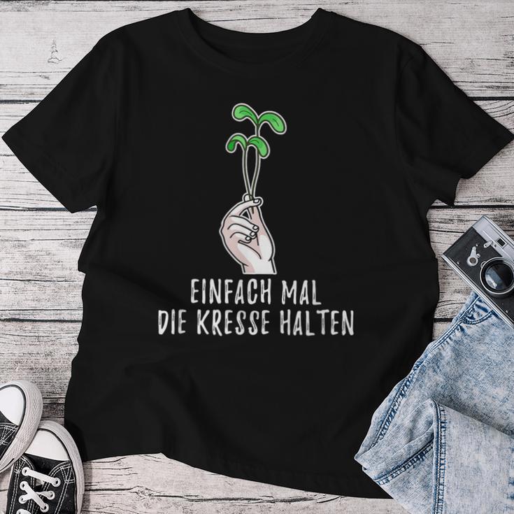 Simple Mal Die Kresse Holding Garden Gardener Flowers T-shirt Frauen Lustige Geschenke