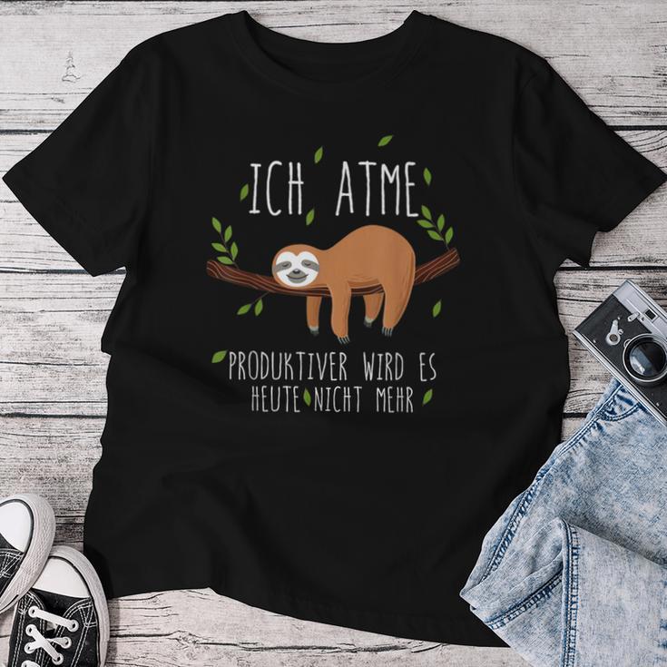 Sloth Ich Atme Produktiv Chiller Relax T-shirt Frauen Lustige Geschenke