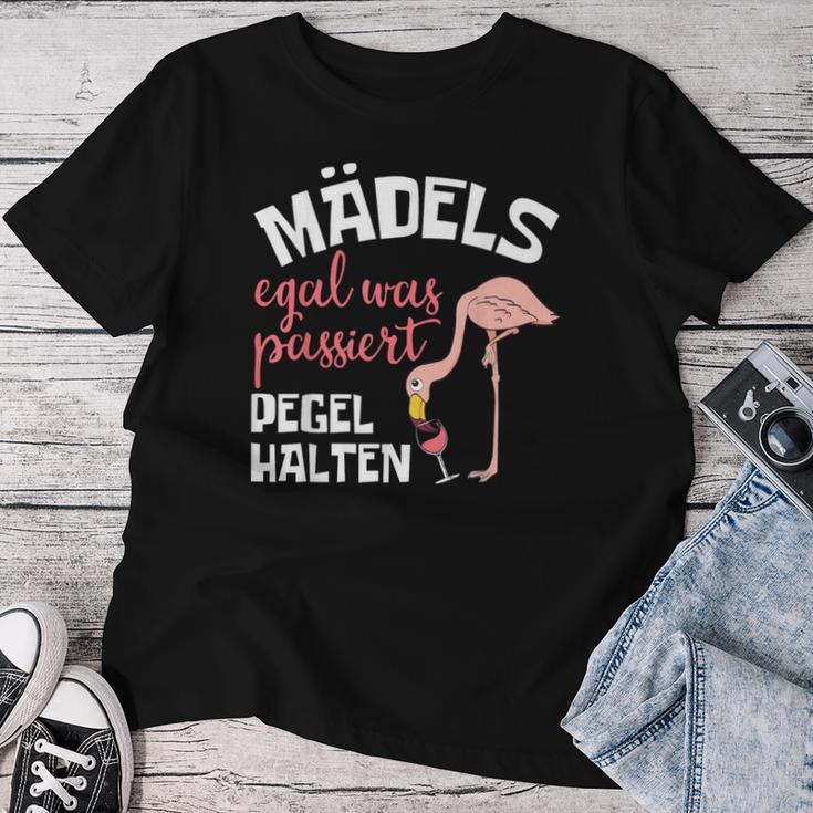 Girls Egal Was Passed Pegel Halten Flamingo Jga Party S T-shirt Frauen Lustige Geschenke