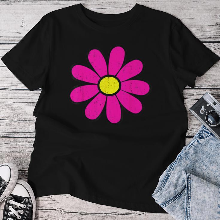 Happy Pink Daisy 60S 70S Retrointage Hippie T-shirt Frauen Lustige Geschenke