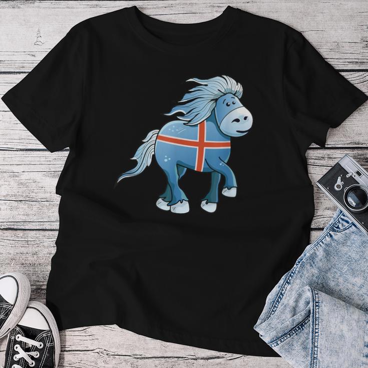 Icelandic Horse Islandpony Tölten Island Flag T-shirt Frauen Lustige Geschenke