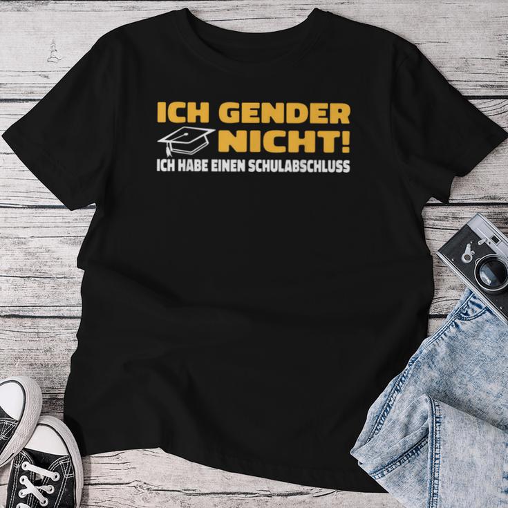 Ich Gender Nicht Ich Habe Einen Schulabschluss Women's Green T-shirt Frauen Lustige Geschenke