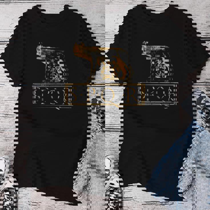 Loba Capitolina Spqr Roma Camiseta de mujer Regalos divertidos