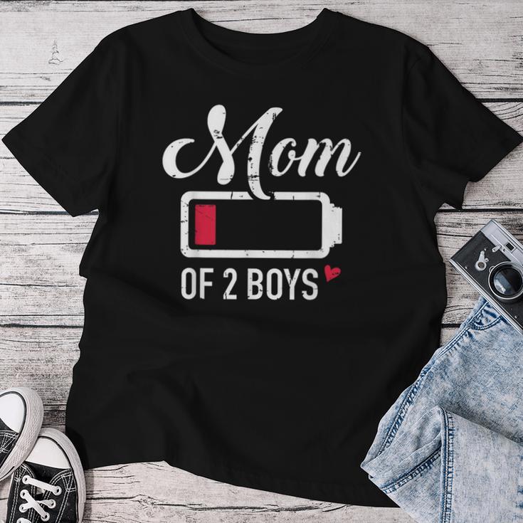 Mamaon Zwei Jungs Empty Battery 2 Sons T-shirt Frauen Lustige Geschenke