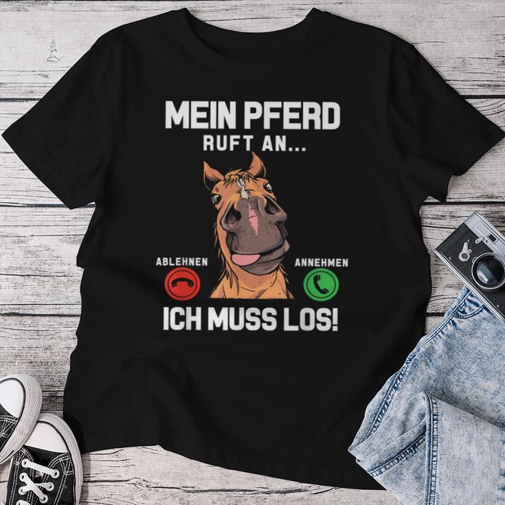 Mein Pferd Ruft An Reiterin Reiter Stall Girls' T-shirt Frauen Lustige Geschenke