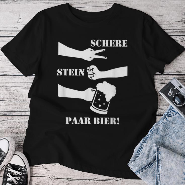 Pair Of Scissors Stone Beer Malle Jga Saufsprechen T-shirt Frauen Lustige Geschenke