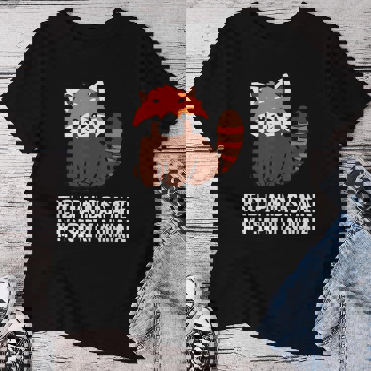 Panda Rosso Sono Il Mio Spirito Animale Carino Rosso Panda Maglietta da donna Regalos divertidos