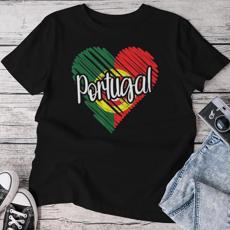 Portugal For Portuguese Heart Flag For Portugal T-shirt Frauen Lustige Geschenke