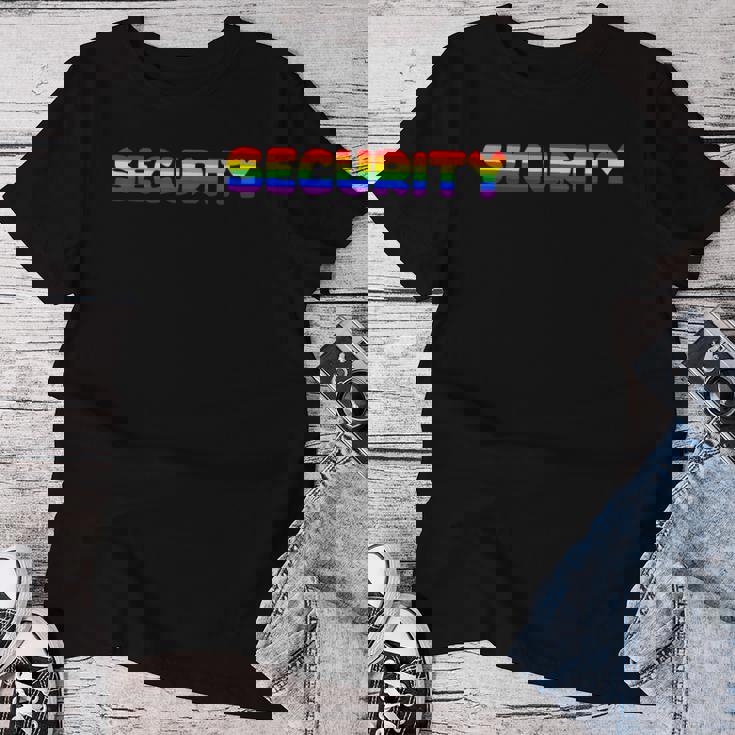 Rainbow Flag Lgtbq That Says Security Women T-shirt Funny Gifts