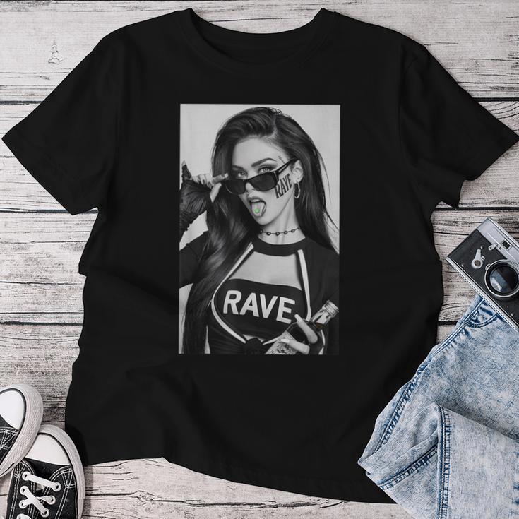 Techno Girl Rave Festival Techno T-shirt Frauen Lustige Geschenke