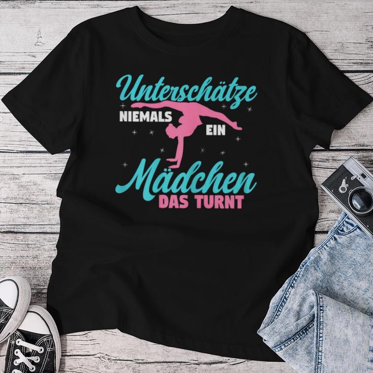 Turn Turnerin Unterschätze Niemals Ein Mädchen Das Turnt T-shirt Frauen Lustige Geschenke