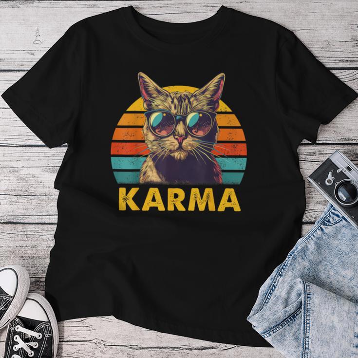 Vintage Cat Music For Nage Girls Children Karma T-shirt Frauen Lustige Geschenke