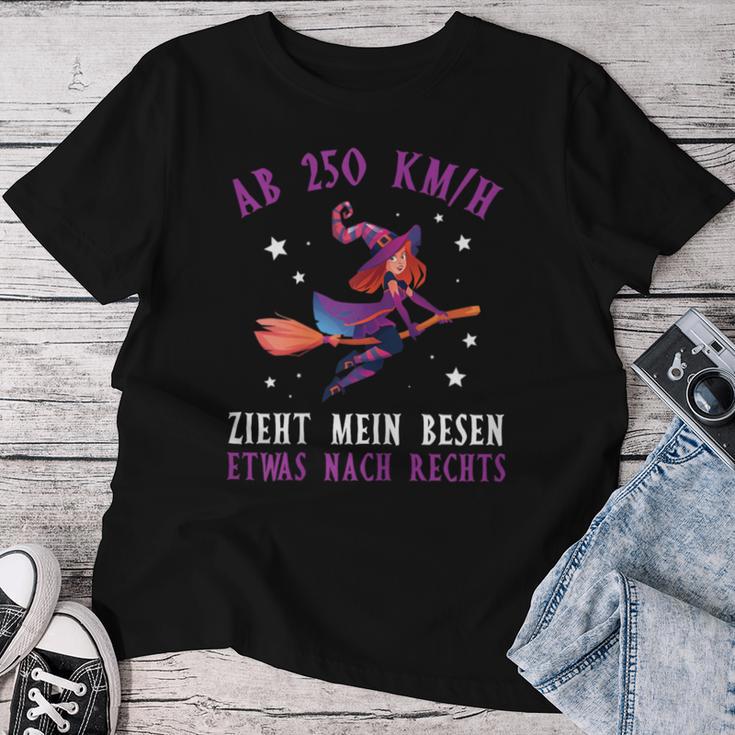 Women's From 250 KmH Zzug Mein Besen Nach Rechts Witches Saying T-shirt Frauen Lustige Geschenke