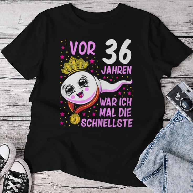 Women's Or 36 Jahren War Ich Mal Die Fastelste 36Th Birthday T-shirt Frauen Lustige Geschenke